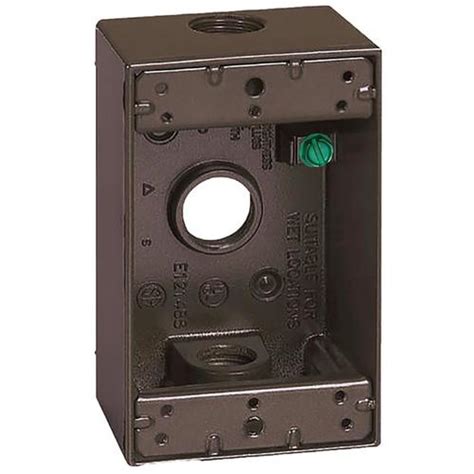 lowe's exterior electrical box single gang metal|1 gang metal weatherproof switch.